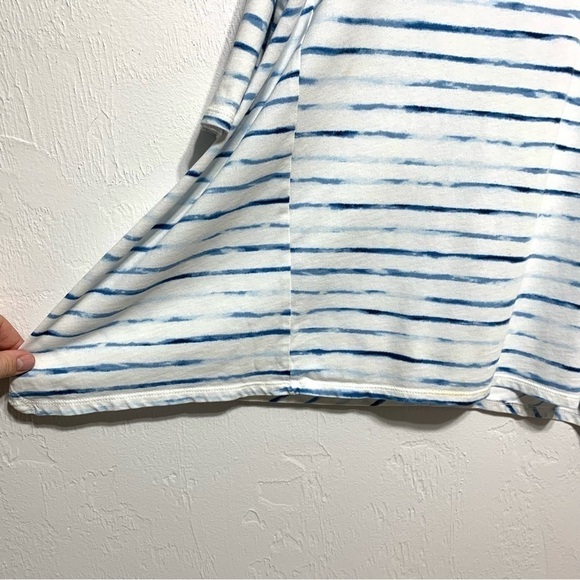 J. Jill Pure White & Blue Stripe 3/4 Sleeve Blouse Top Loose Fit size Large - Picture 6 of 10